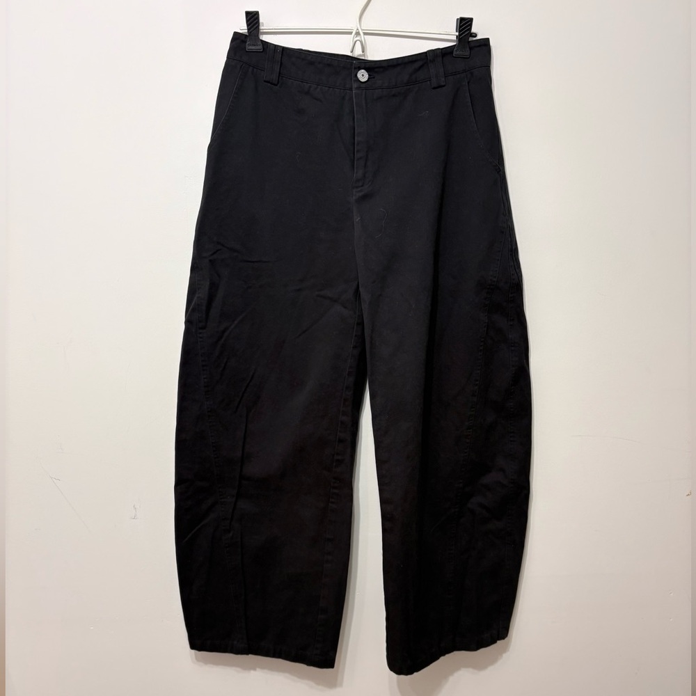 URBAN REVIVO - Black Wide-leg Barrel Pants